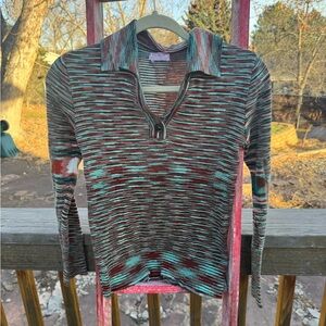 Vintage Multicolor Psychedelic Striped Top